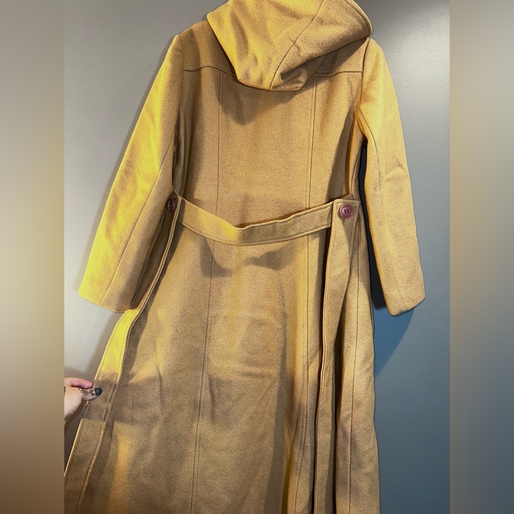 Women's Tan Hooded Coat - Picture 5 of 15